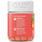 Buy now OLLY Probiotic + Prebiotic Gummy, Digestive Support and Gut Health, 500 Million CFUs, Fiber, Adult Chewable Supplement for Men and Women, Peach, 30 Day Supply - 30 Count at indiglob india