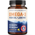 Triple Strength Omega 3 Fish Oil 1200 mg, EPA & DHA, Premium Wild Caught | Sustainably-Sourced Omega-3 Fatty Acids, Burpless Fish Oil Supplements, Clean Label Certified, 3rd-Party Tested, 30 Softgels
