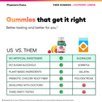 Physician's CHOICE Fiber Gummies for GLP-1 Support - No Sugar Added & Vegan - Raspberry Lemon - Natural Chicory Root Prebiotic Fiber Gummy - Digestive Health & Regularity for Women & Men - 60CT