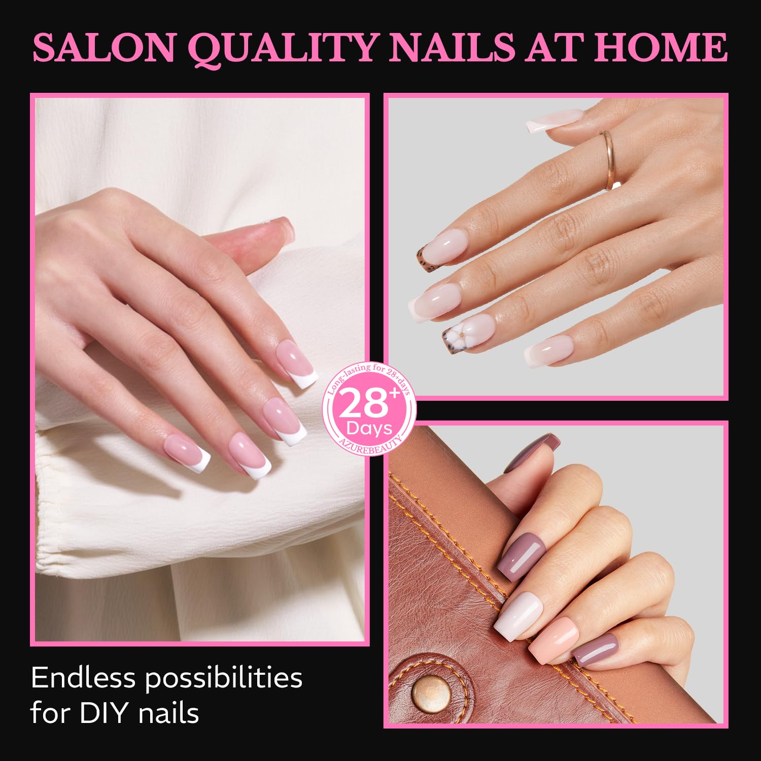 High-quality Medium Almond Nail Tips in soft gel, perfect for achieving salon-quality nails at home. 100% genuine product.