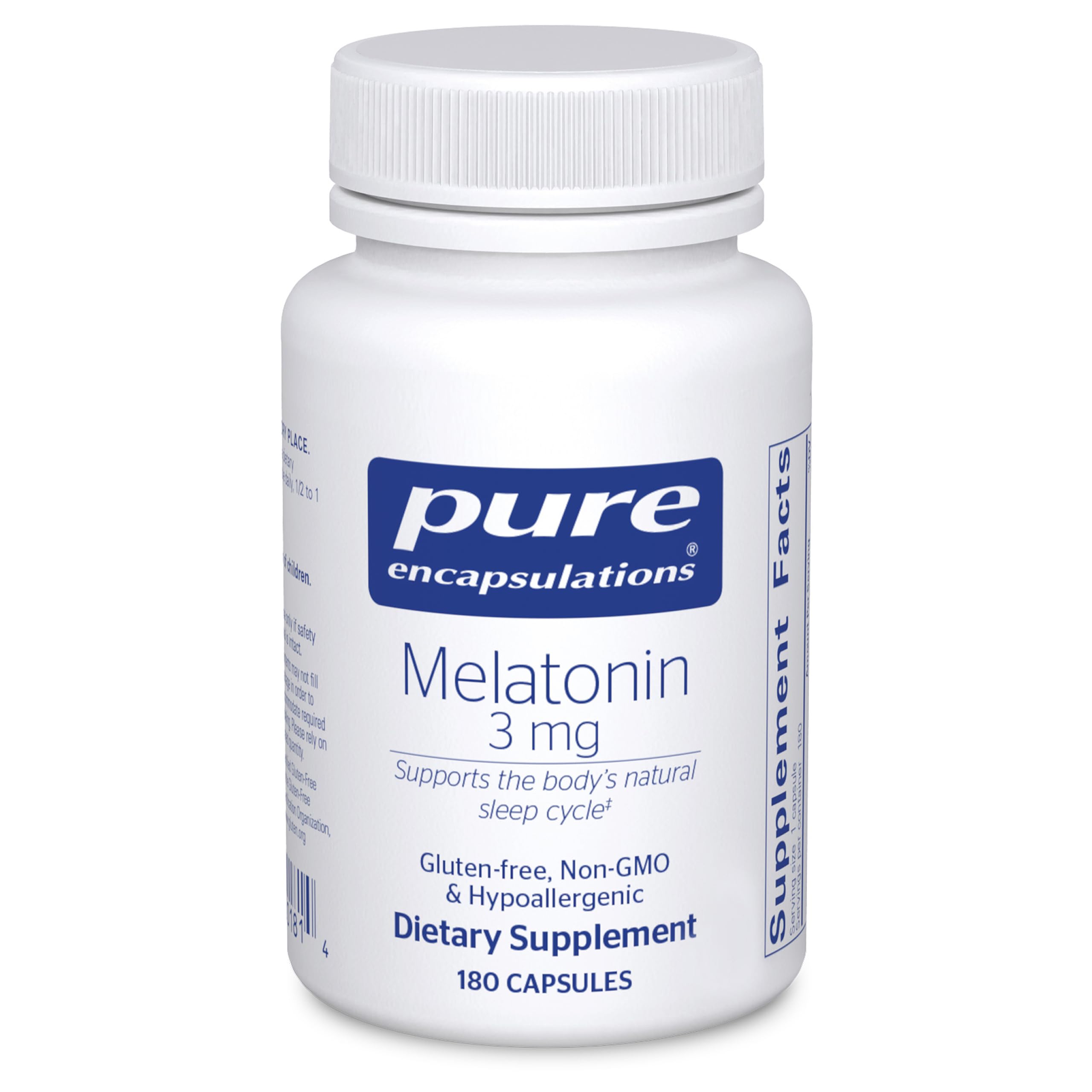 Pure Encapsulations Melatonin 3 mg, 30 Capsules | Antioxidant Supplement to Support Natural Sleeping and Relief of Occasional Sleeplessness, for Natural Sleep Support*