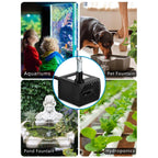 PULACO 50GPH 3W Mini Submersible Water Pump with 3.3 FT Tubing for Aquariums, Fish Tank, Pond, Fountain, Hydroponics