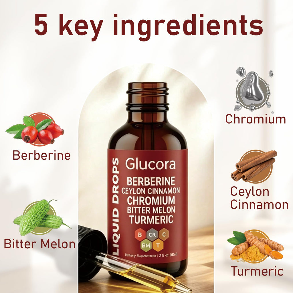Glucora Berberina Liquida Drops, Glucora Berberine Gotas, 2 fl oz