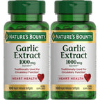 Nature's Bounty Garlic Extract, Herbal Supplement, Supports Circulatory Function, 1000mg, 100 Rapid Release Softgels, Pack of 3 | Supports Circulatory Function, 100 Rapid Release Softgels