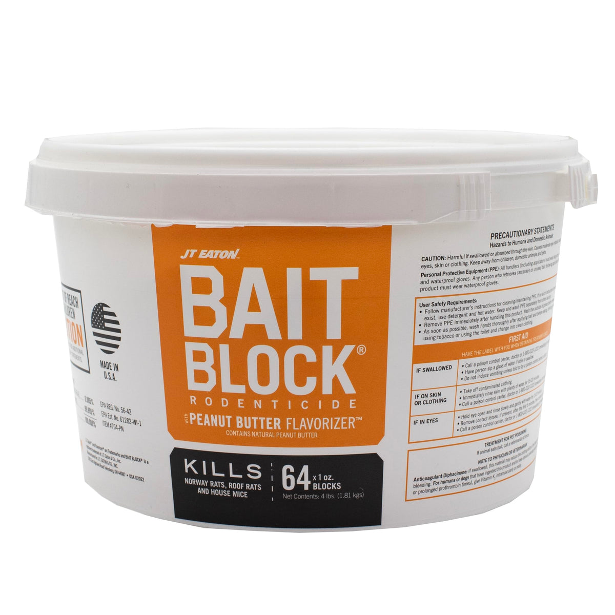 J.T. Eaton 704-PN Bait Block, Solid, 1 oz, Pail