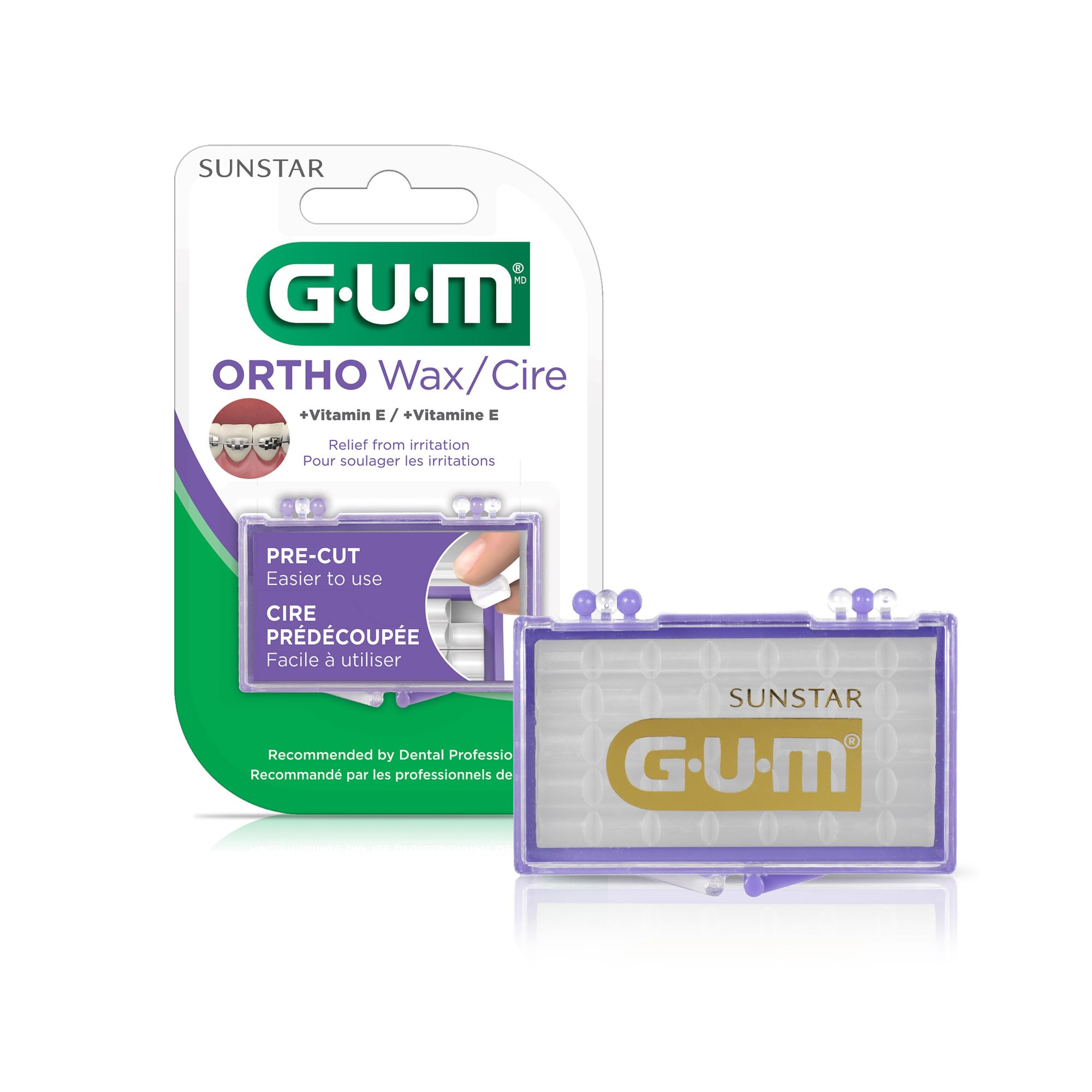 Buy now GUM Orthodontic Wax for Braces and Dental Devices - Soothing Dental Wax with Vitamin E and Aloe Vera - Clear Color and Refreshing Mint Flavor (Pack of 1) at indiglob india
