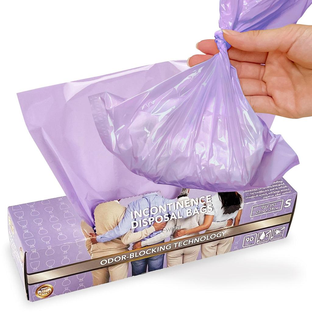 BOS, Odor-Locking Incontinence Disposal Bags, Made in Japan, Unscented Smell Blocking Technology [Small, 90 Count]