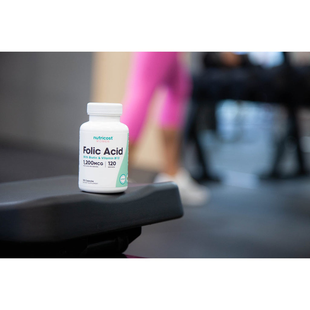 Nutricost Folic Acid for Women (Vitamin B9) 1200 mcg, 120 Capsules