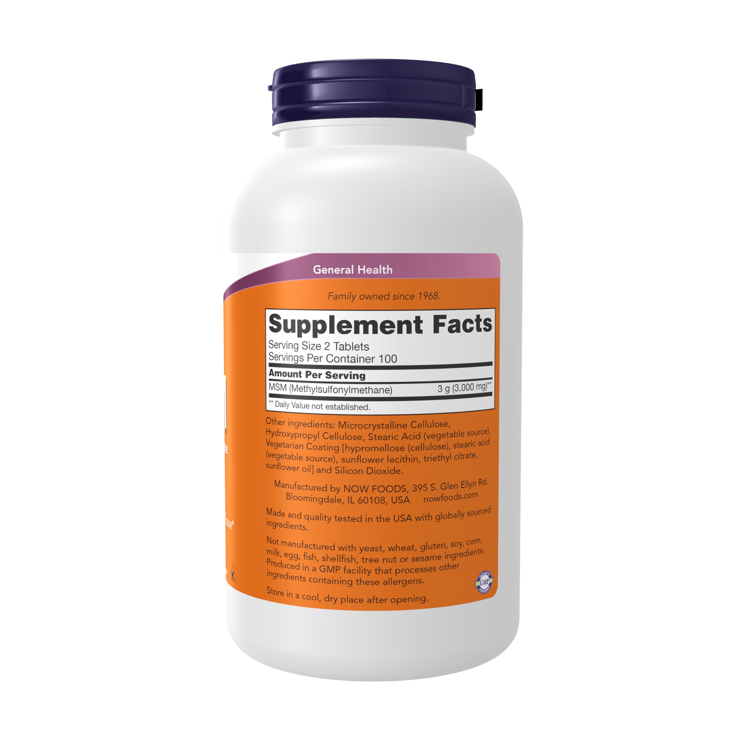 Buy now NOW Foods Supplements, MSM (Methylsulfonylmethane) 1,500 mg, Supports Healthy Cartilage*, Joint Health*, 200 Tablets at indiglob india
