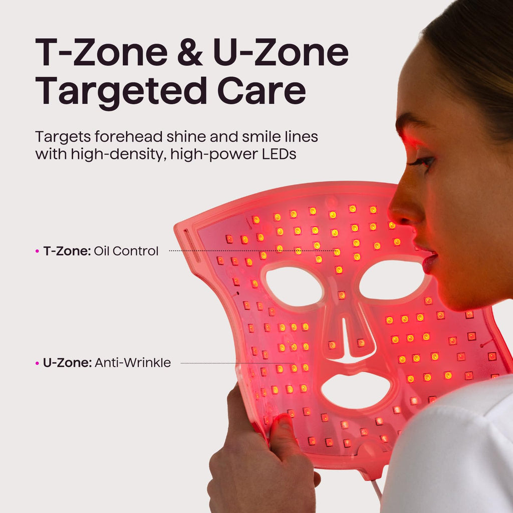 Wavytalk Red Light Therapy Mask for Face, Glow Time LED Face Mask 850nm NIR | for Anti-Fine Line, Acne, Skin Rejuvenation with 456 LED Chips, 3 Modes, Gift for Women Wife Mom
