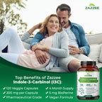 Zazzee High Absorption Indole-3-Carbinol (I3C), 200 mg per Capsule, Vegan