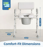HOMLAND Bedside Commode Toilet, Padded Seat & Backrest, Enhanced Crossbar