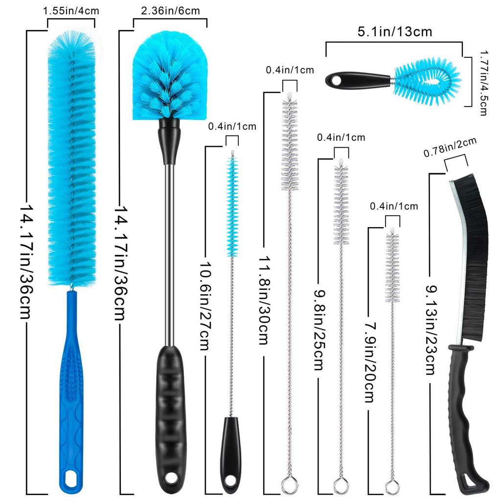 Bottle Brush Cleaning Set - Multi Cup Brush, Water Bottle Cleaner, Crevice Cleaning Brush Pipe & Tube Brushes for Tight Spaces, Grout Brush Cleaner Brush Long Straw Cleaner Brush