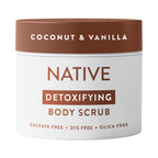 Native Body Scrub, Gently Exfoliates & Moisturizes for Smoother Skin in 1 Wash, Clean, Minimal, Silica-Free Ingredients for Sensitive Skin, for Women & Men, Coconut & Vanilla, 12 oz