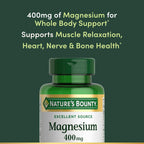 Buy now Nature's Bounty Magnesium 400 mg Softgel, Whole Body Support, Magnesium Supplements for Men and Women, Heart, Nerve & Bone Health, 75 Softgels (Pack of 1) at indiglob india