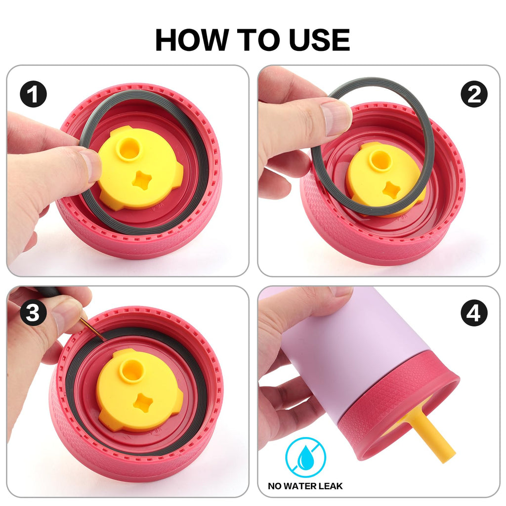 Rubber Gasket Replacement,Compatible with Owala Freepsip Water Bottle 16/24/25/32/40 Oz Straw Lid, O Ring Seal for Owala Kids 12& 15 Oz Tumbler Cap- 4 Pack Silicone Seals