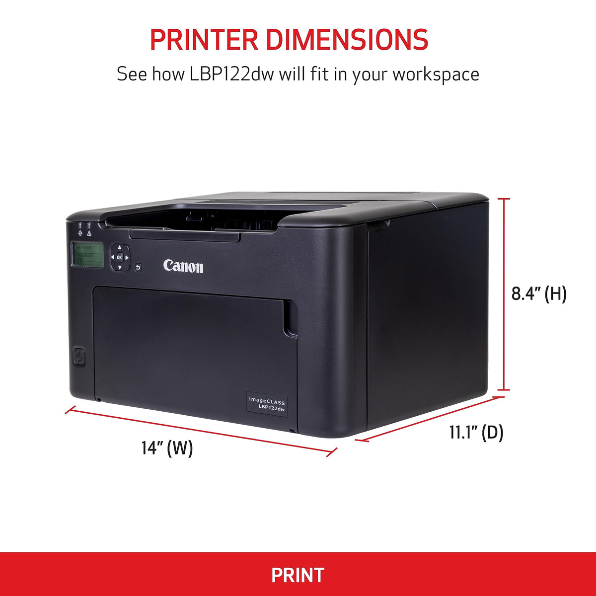 Canon imageCLASS LBP122dw - Wireless Monochrome Duplex Laser Printer