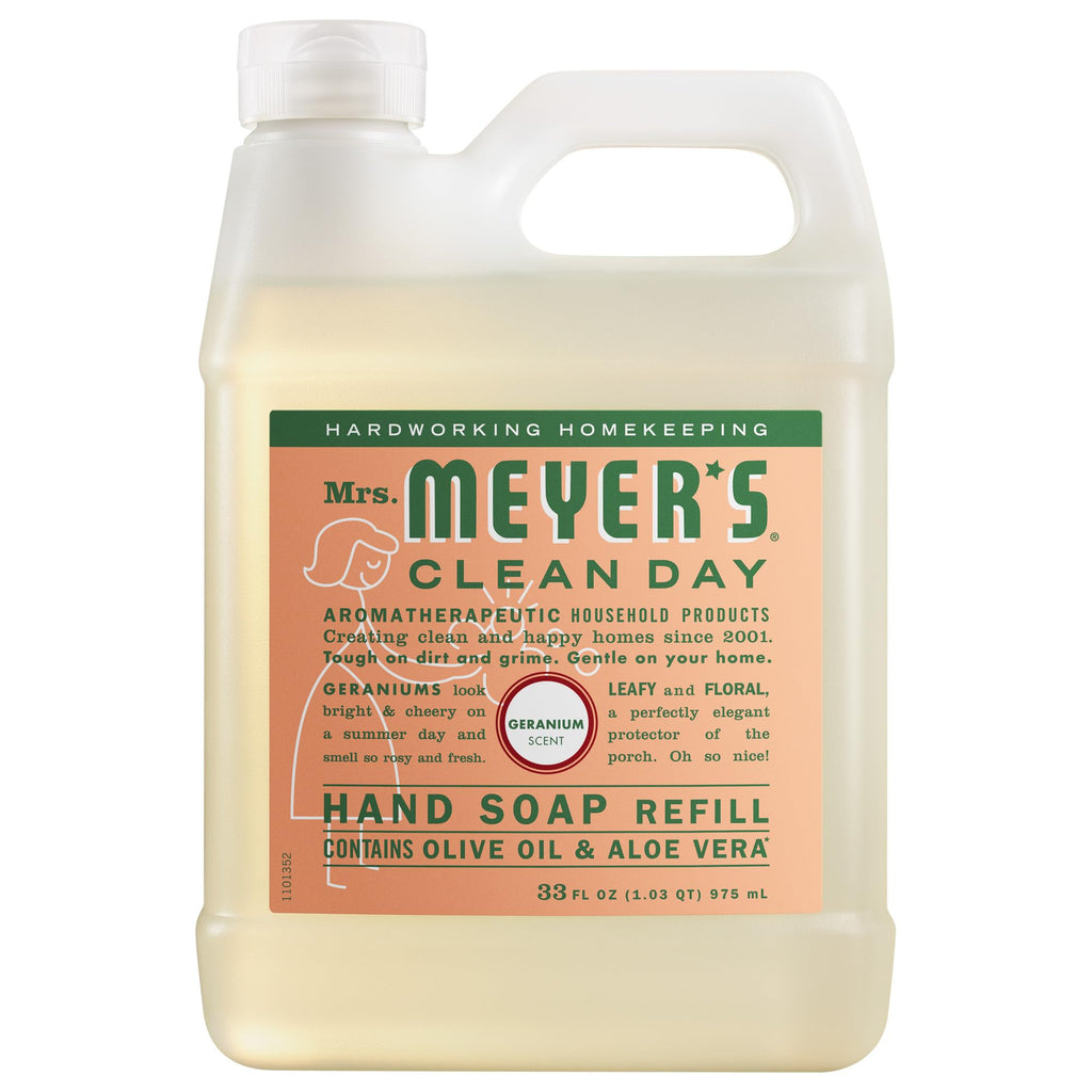 Buy now MRS. MEYER'S CLEAN DAY Hand Soap Refill, Made with Essential Oils, Geranium, 33 fl. oz at indiglob india