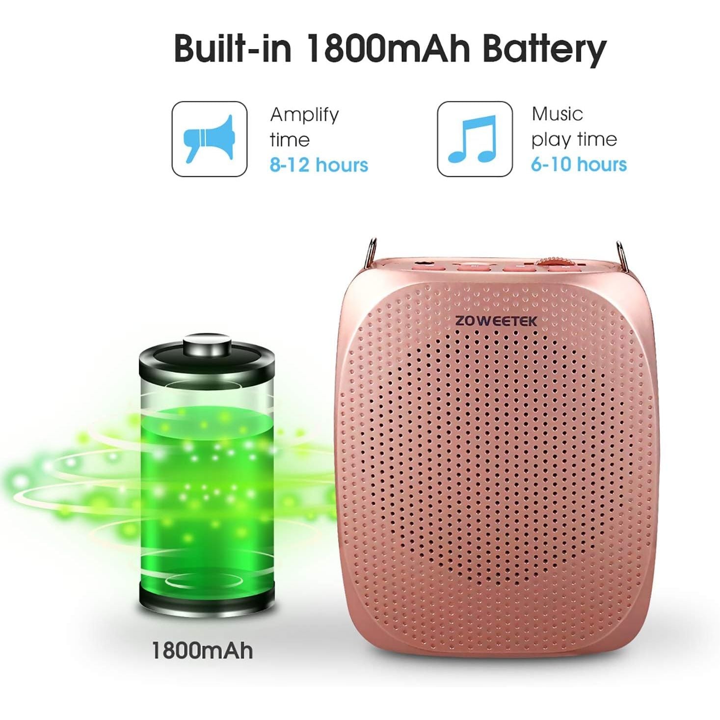 Buy now ZOWEETEK Voice Amplifier Microphone Headset for Teachers, Original Personal Voice Amplifier, Work of 12 hrs, Portable Speaker for Classroom, Speech, Tour Guide,Support MP3 Format Audio,Power Amplifier at indiglob india