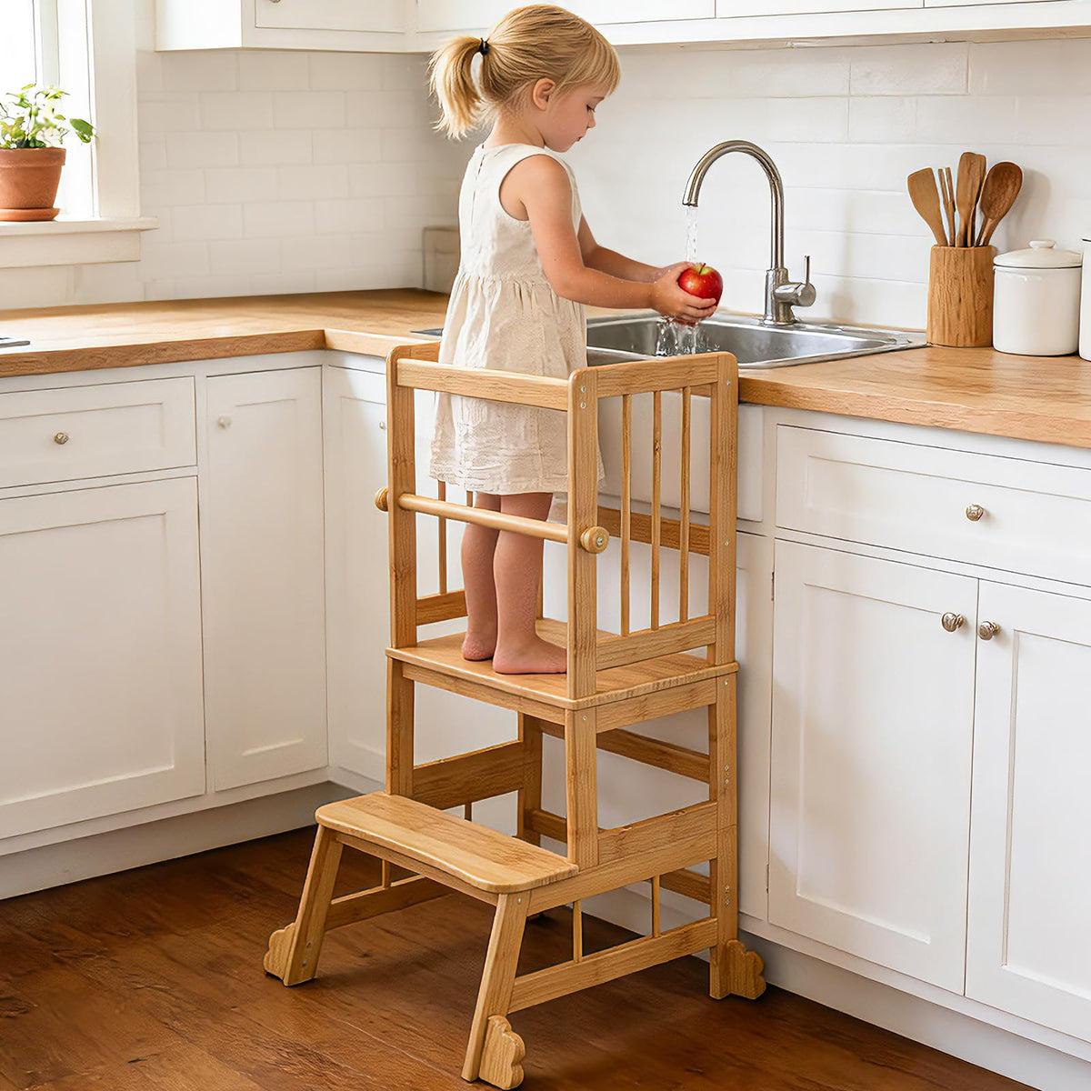 HBTower Toddler Standing Tower, Kids Kitchen Step Stool with Safety Rails