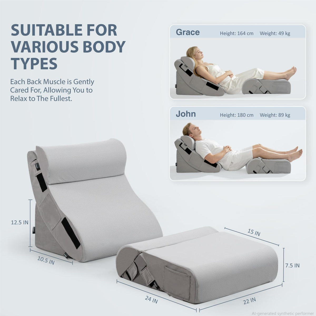 FifthQuarter 6PCS Orthopedic Wedge Pillow Set for After Surgery