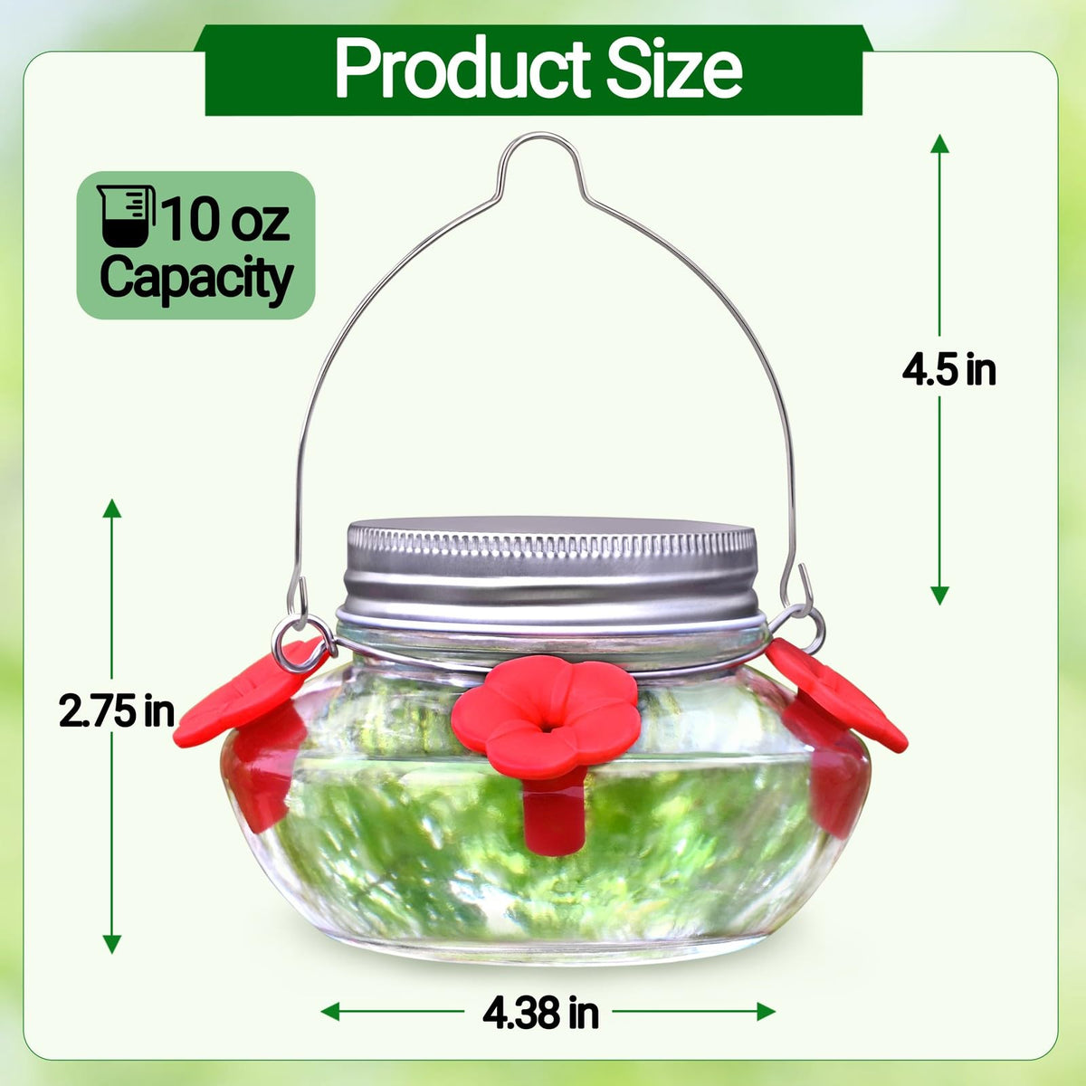 Hummingbird Feeders for Outdoors Hanging, Mason Jar Humming Bird Feeder