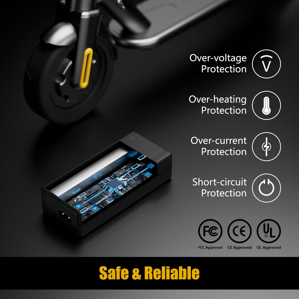 Carsty 42V Hoverboard Charger, Universal 5-in-1 Electric Scooter Charger