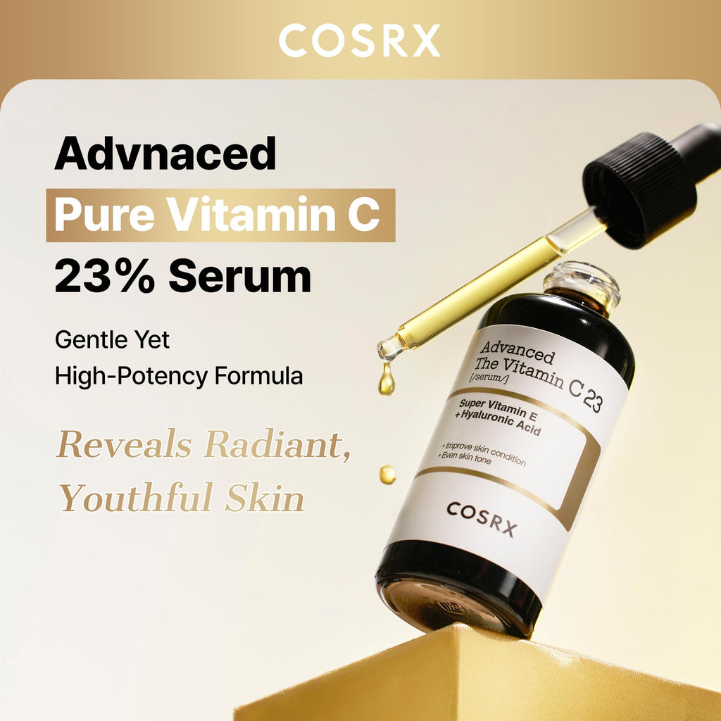 COSRX 23% Pure Vitamin C Serum for Face with Vitamin E, Glutathione, 0.7oz | Korean Vitamin C Serum, Anti-aging Serum for Fine Lines, Uneven Skin Tone & Dull Skin, Korean Skin Care