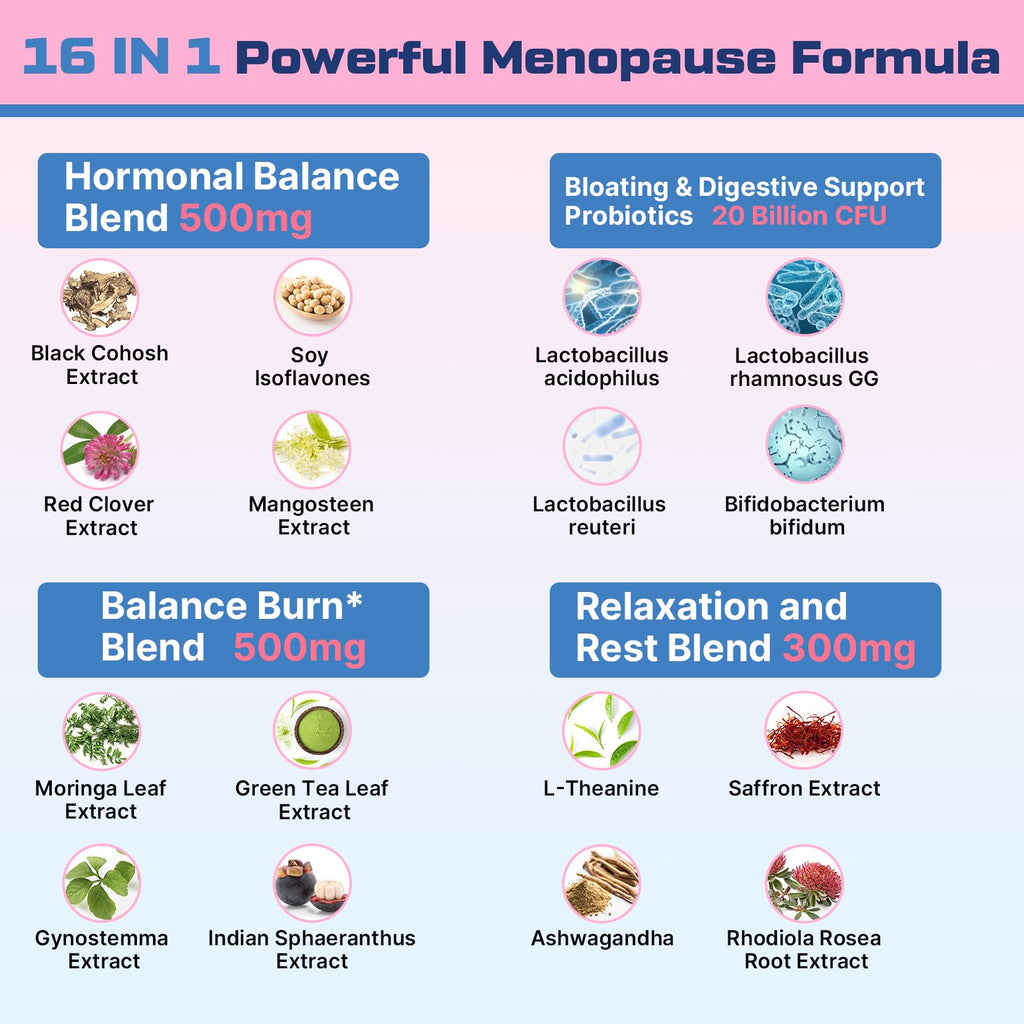 Menopause Supplements for Women, Hot Flashes & Night Sweats, 60-Day Supply