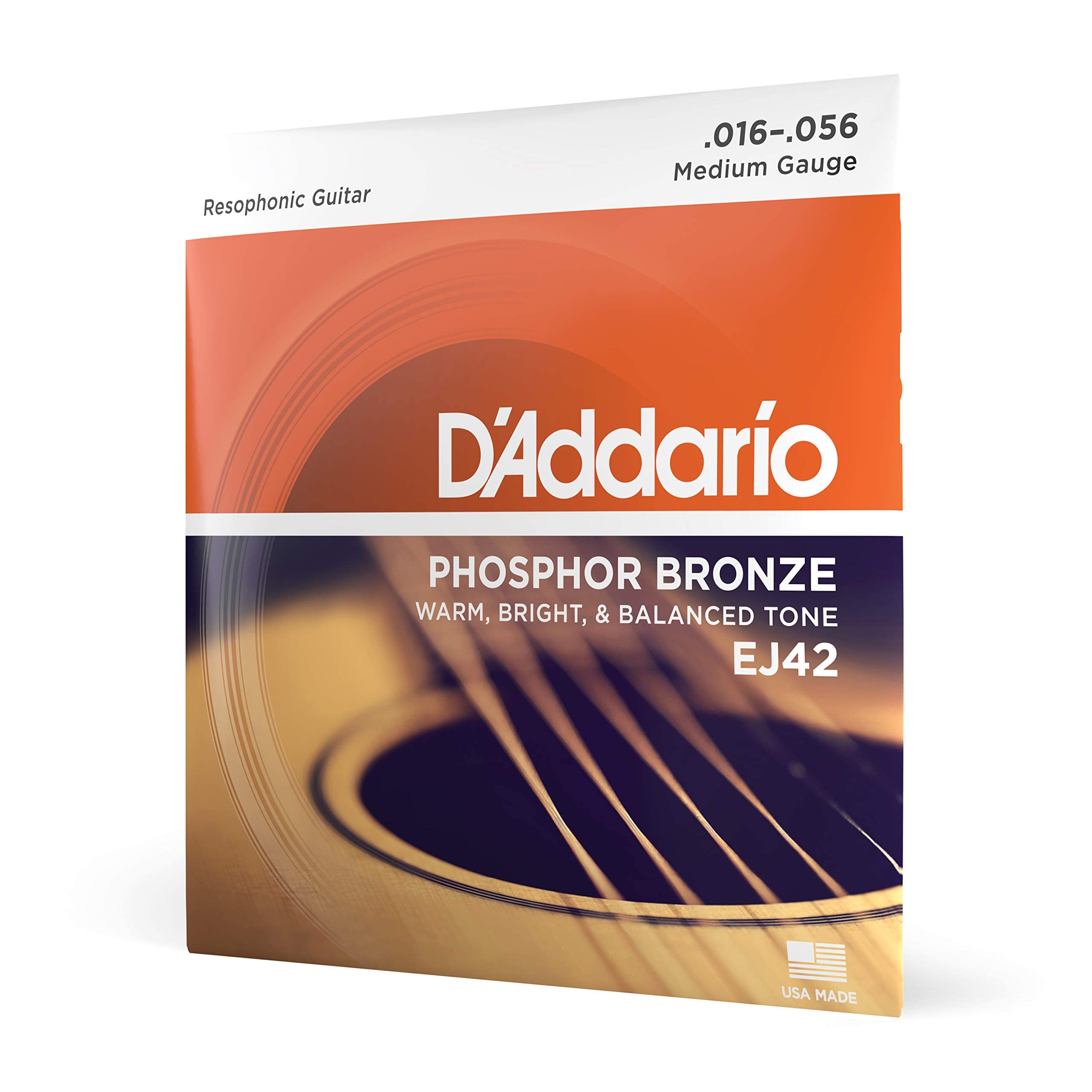 Buy now D'Addario Acoustic Guitar Strings, Phosphor Bronze, EJ42, Resophonic Medium Gauge 16-56, 6-String Set, Pack of 1 1-Pack Resophonic, 16-56 at indiglob india