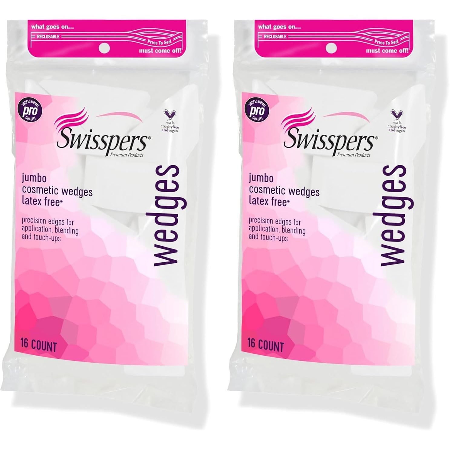 Buy now Swisspers Premium Cosmetic Wedges, Latex-Free Makeup Wedge, 32 per Package, 6 Packs (Total Count 192) 16 Count (Pack of 2) Wedge -16 Count Bag at indiglob india