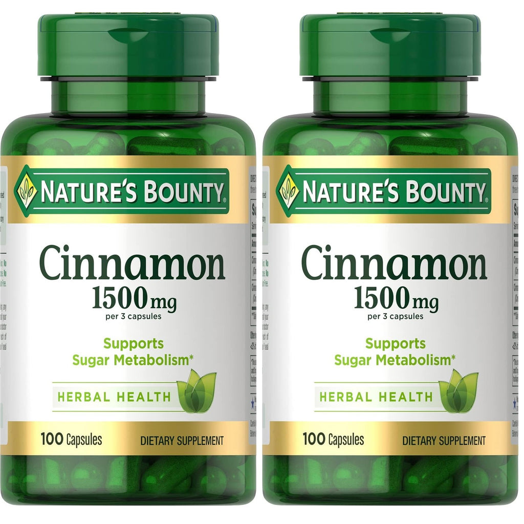 Nature's Bounty Cinnamon Capsules 1500mg, 100 Capsules