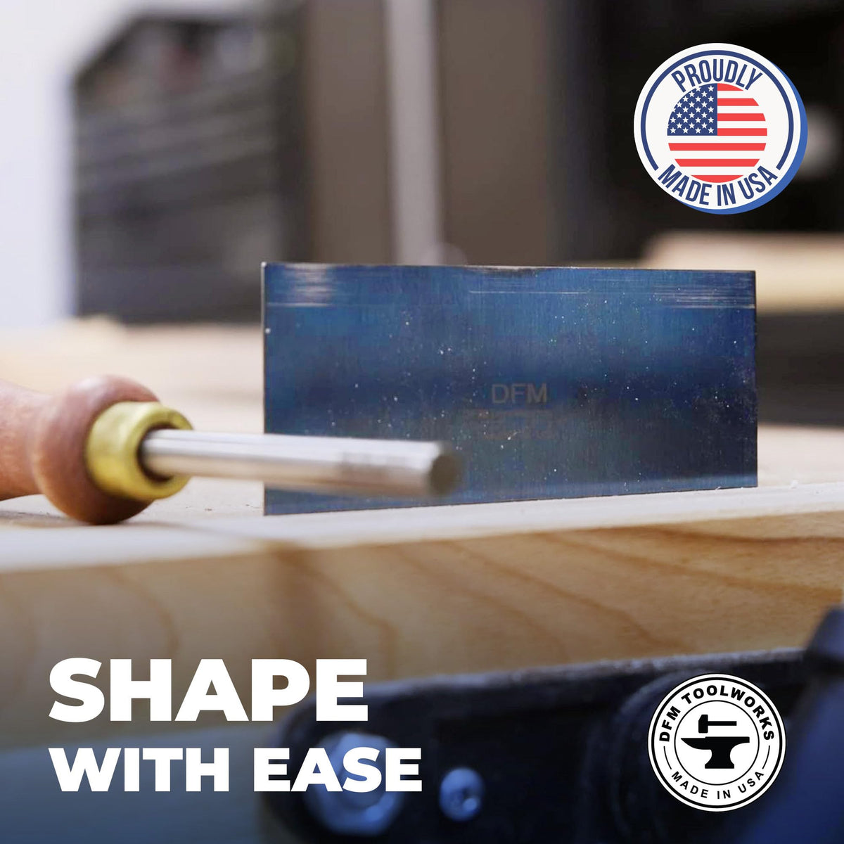 DFM Tool Works Rectangle Card Scraper - Precision Cabinet Multi-use Scraper for Woodworking, Wood Fine Finishers, Glue Scraper, Quality Handcrafted Card Shaping Tool - Made in USA, 2 Quantity - Blue
