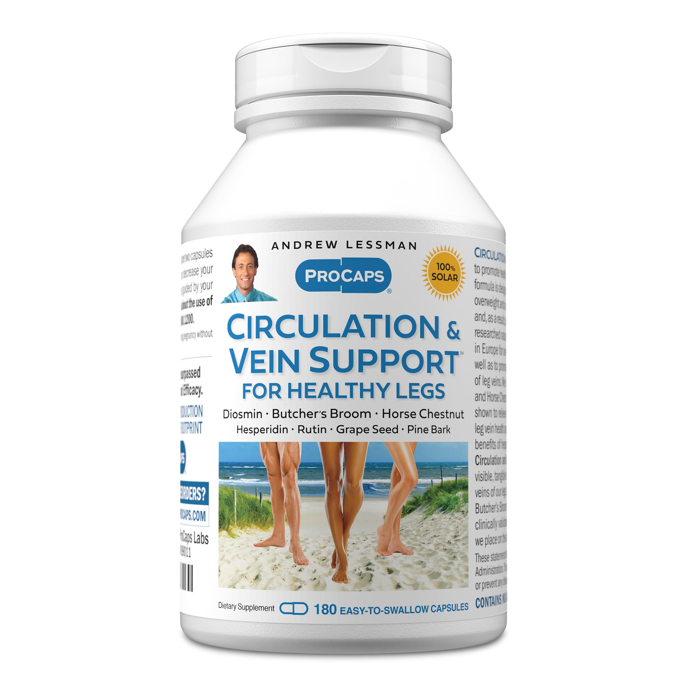 ANDREW LESSMAN ProCaps Circulation & Vein Support 60 Capsules | Standardized Botanical Extracts & Flavonoids in a Comprehensive Circulation & Vein Support Formula