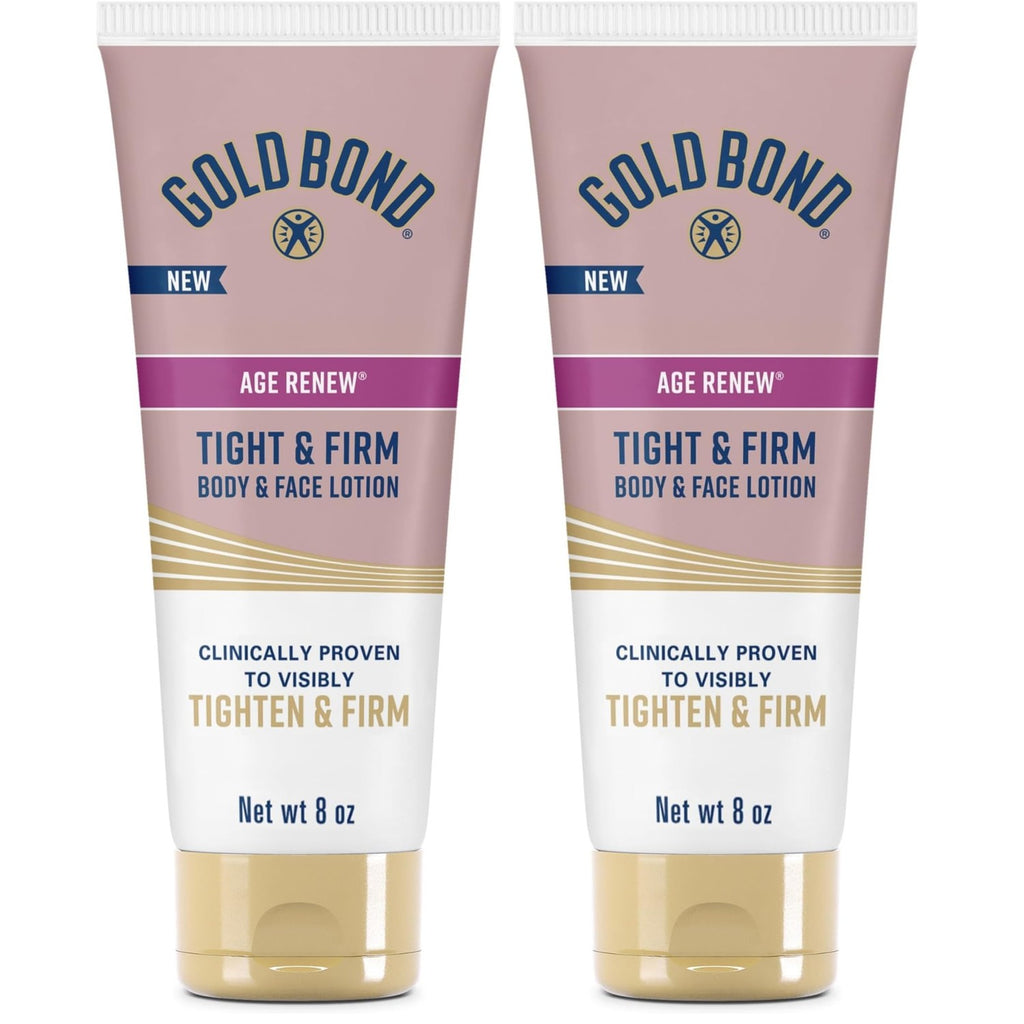 Gold Bond Age Renew Tight & Firm Body & Face Lotion, Aging, Dry Skin Lotion | Skin Firming Complex with Proteins & lipids, Clinically Proven to Visibly Tighten, Won't Clog Pores, Dermatologist Tested