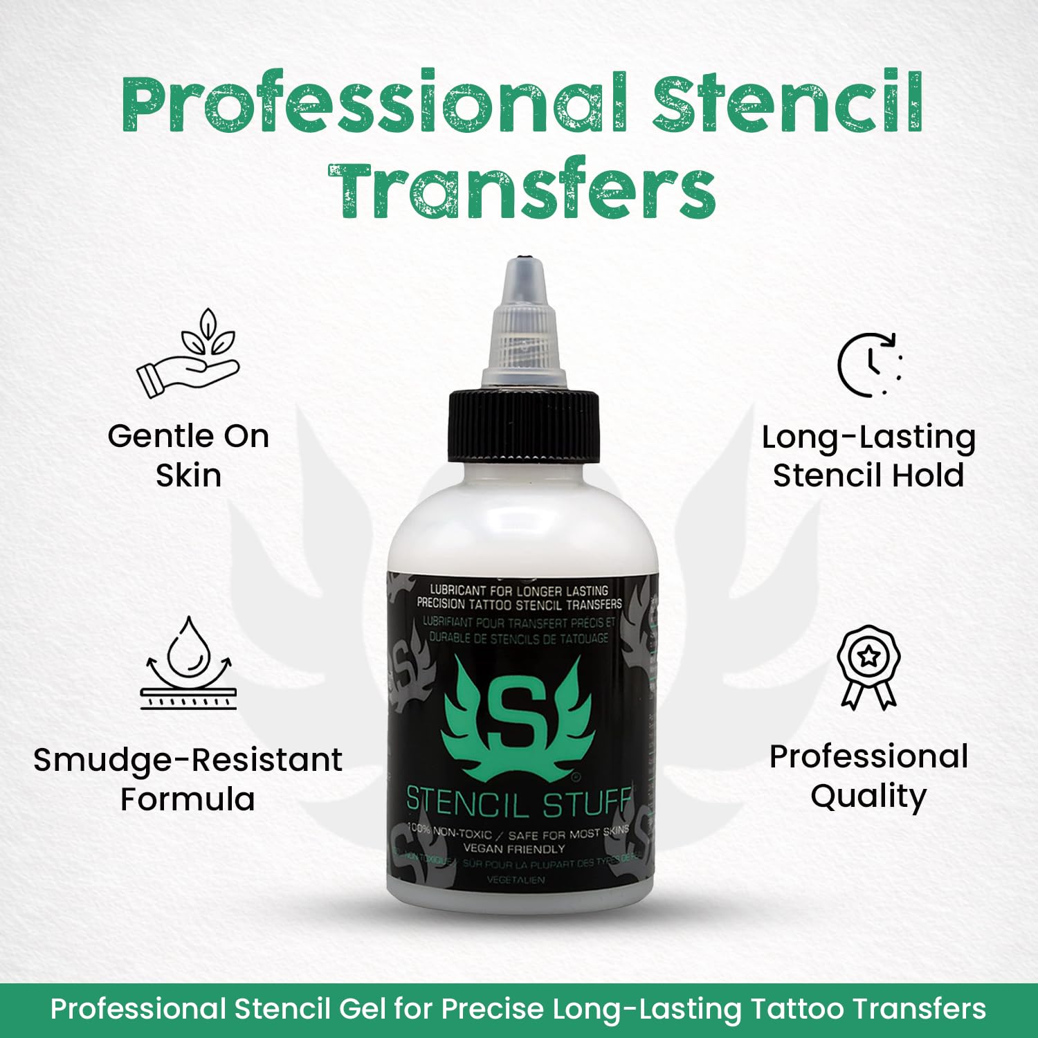 Stencil Stuff Tattoo Stencil Transfer Gel – 4oz Tattoo Stencil Transfer Solution – Vegan-Friendly Stencil Gel – Fast-Drying and Long-Lasting – Clean and Easy Application