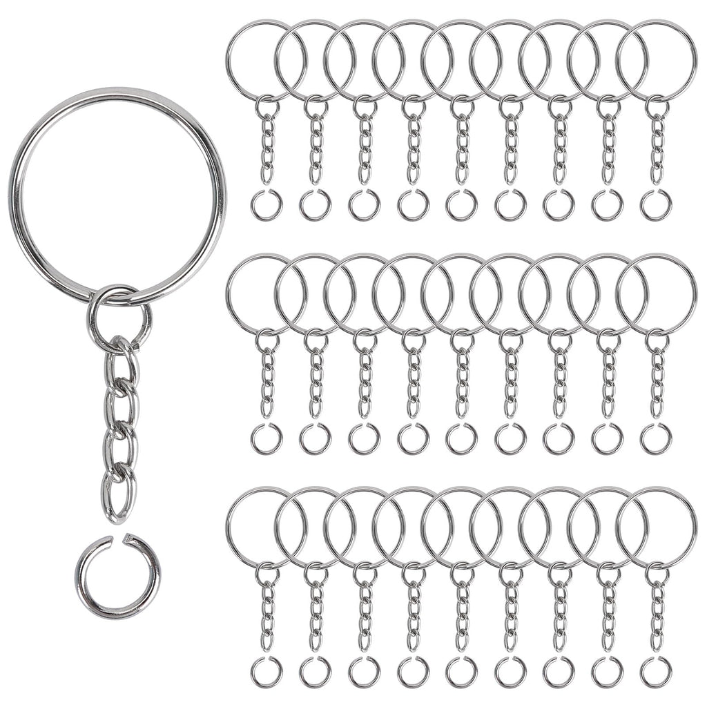 120PCS Keychain Making Supplies, 60PCS Key Chain Rings with Chain and 60PCS Jump Rings, Keychains Bulk Rings Making Kit for Crafts