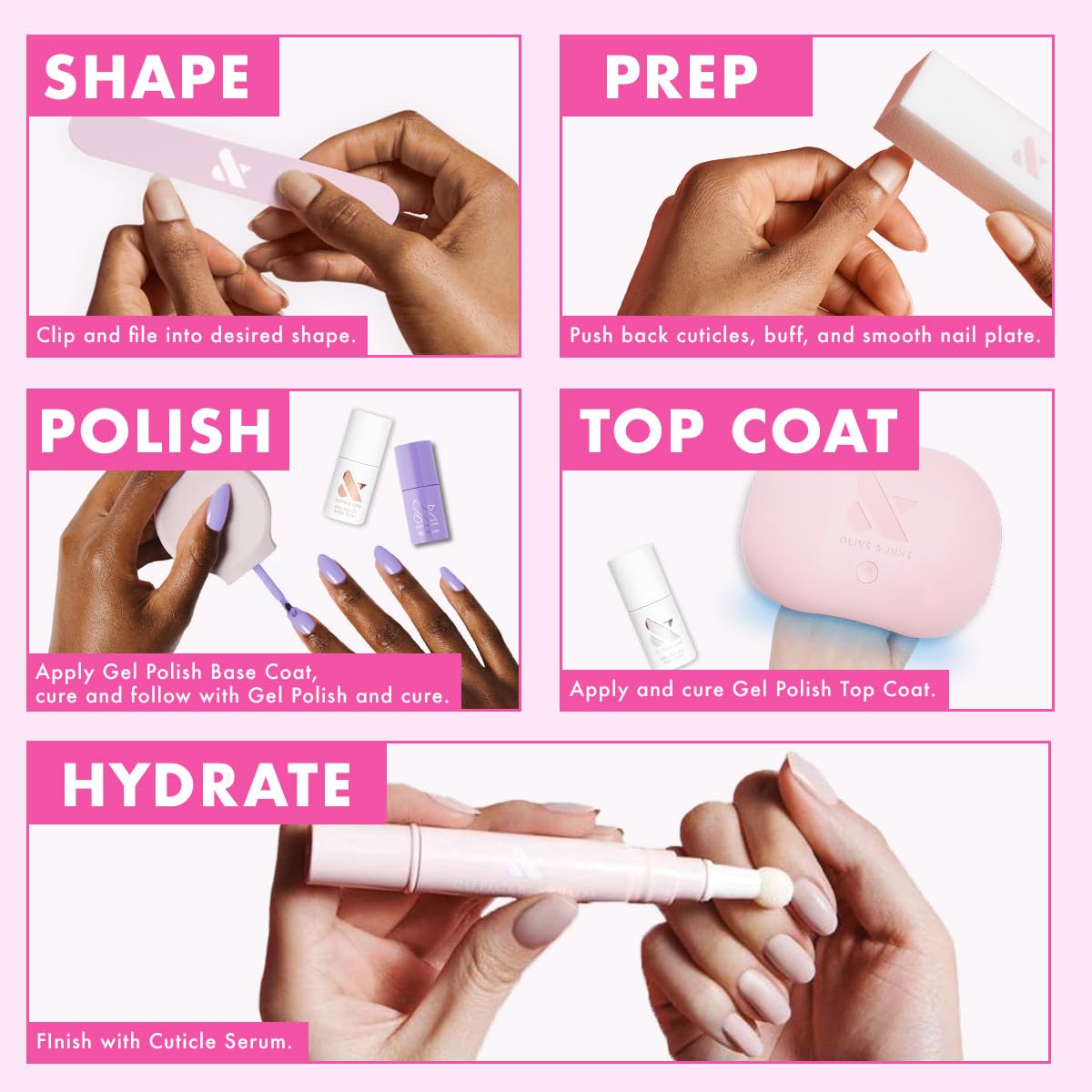 Olive & June Gel Starter Kit with LED Lamp