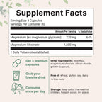 Triple Strength Magnesium Glycinate 1,500mg Per Serving, 240 Capsules | 500mg Per Capsule | Easily Absorbed Chelated Magnesium + Elemental Form | Healthy Muscle, Bones, & Mood Support | Non-GMO