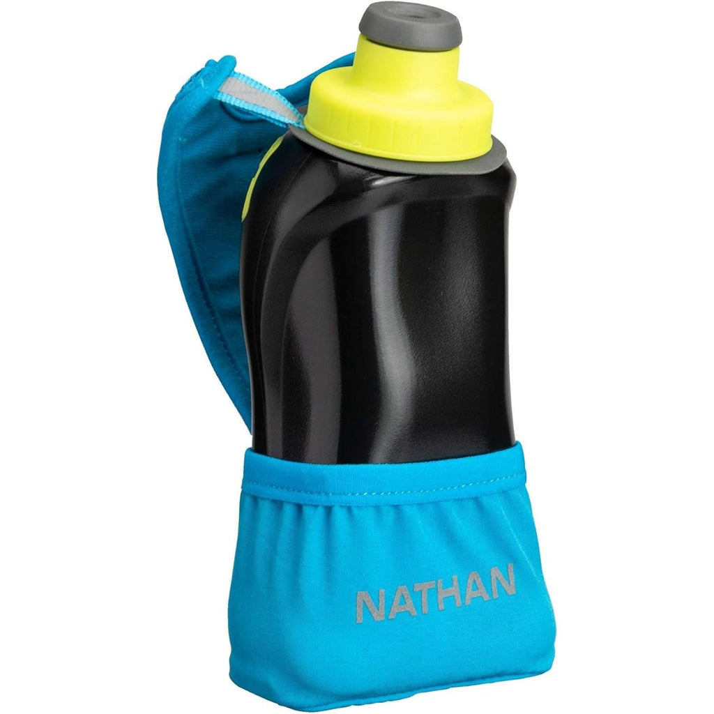 Buy now Nathan Running Handheld Water Bottle Adjustable No-Grip Quick Squeeze Lite Hand Strap. 12 oz Insulated Water Bottle. Reflective Hydration at indiglob india