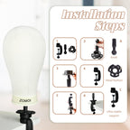 Wig Head Stand Mannequin Head for Wigs with Wig caps T Pins C Bristle Brush