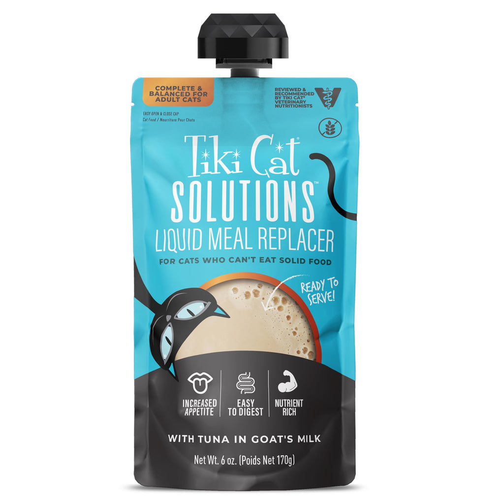 Tiki Cat Solutions Wet Cat Food, Tuna in Goats Milk, 6 oz. Spout Pouch