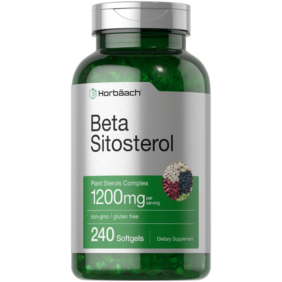 Horbäach Beta Sitosterol 1200mg | 240 Softgel Capsules | Mega Strength