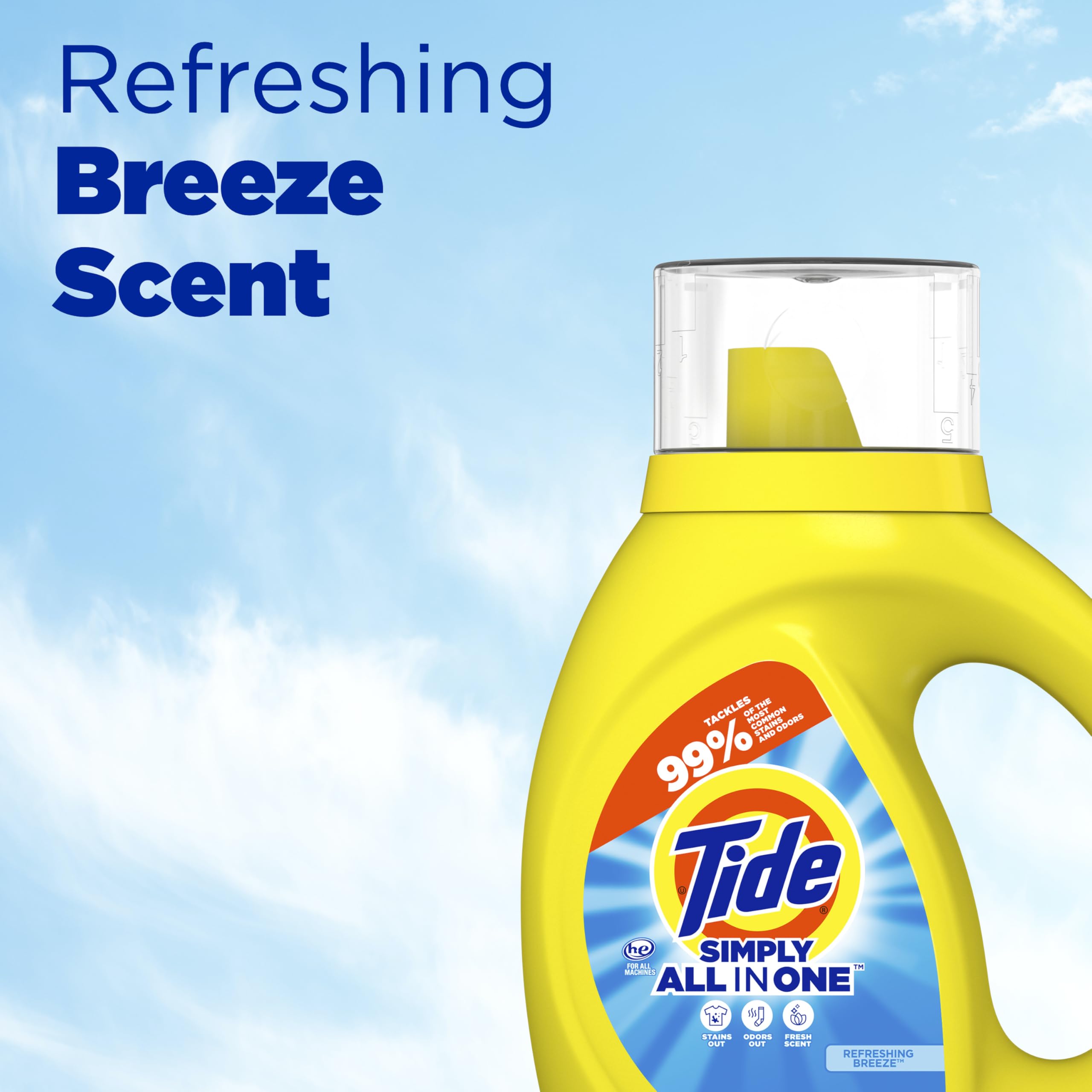 Buy now Tide Simply All-In-One Liquid Laundry Detergent, Refreshing Breeze Scent, 6 Loads, 10 fl oz at indiglob india