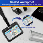 3-Pack Horizontal Hard Plastic ID Badge Holders – Double-Sided Black Card Case for Office, School, Credit & Access Cards