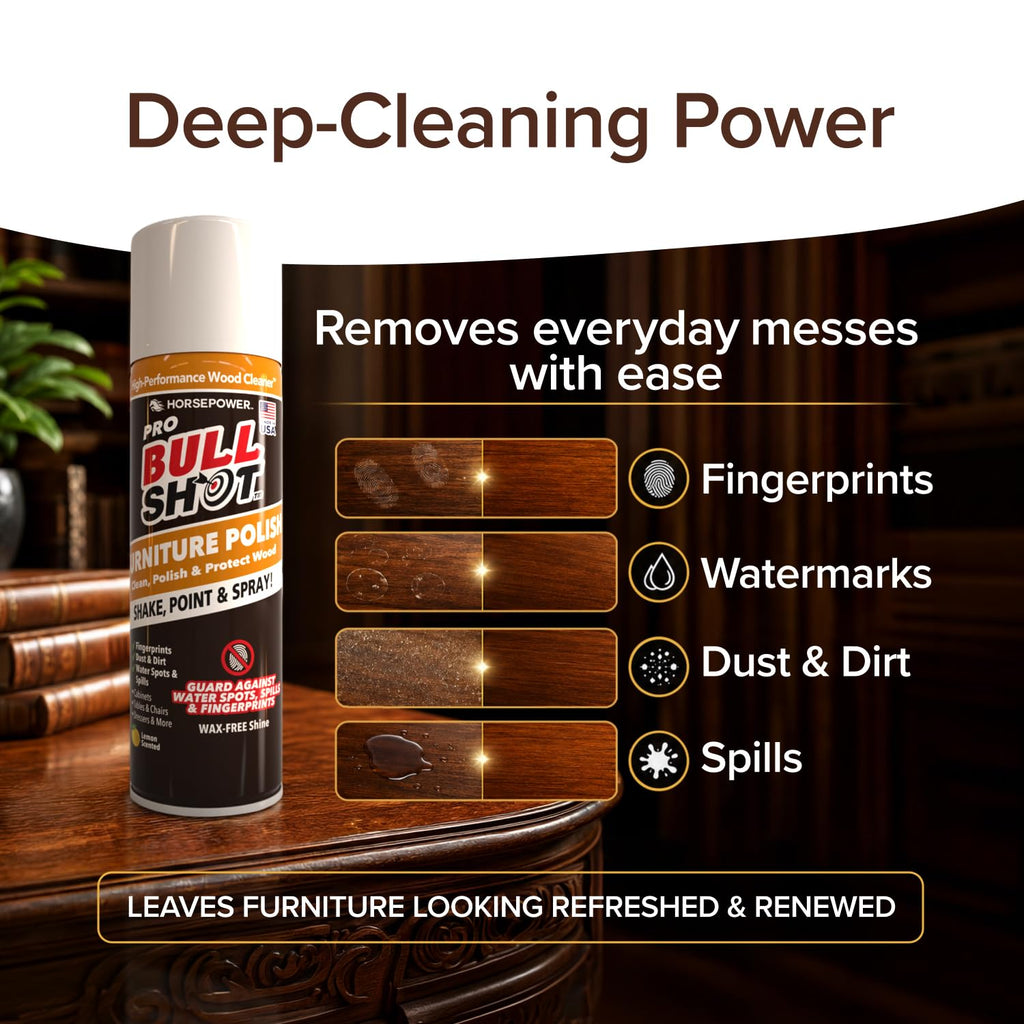 Bull Shot Pro Furniture Cleaner & Polish for Finished Wood