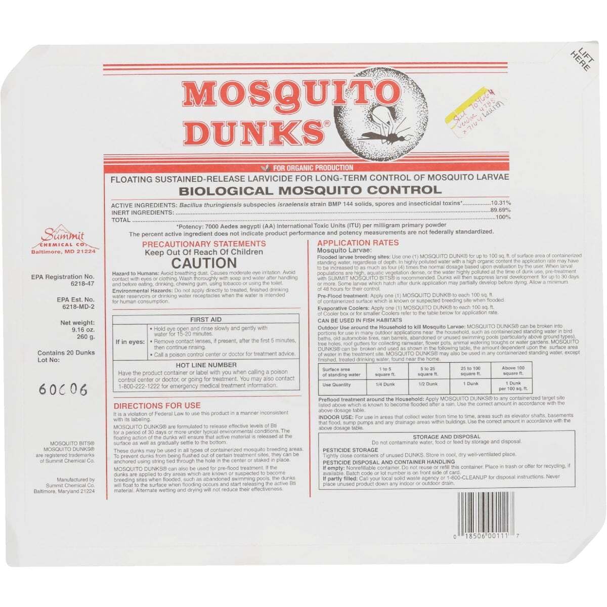 Summit Mosquito Dunk Tablet, 20 Count (Pack of 1)