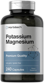 Horbäach Potassium Magnesium Supplement | 240 Capsules | Premium Quality