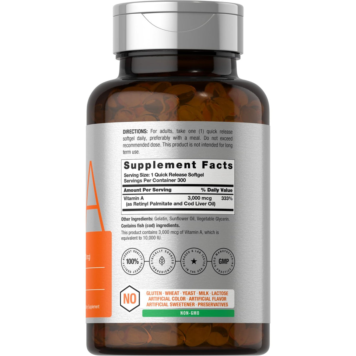 Horbäach Vitamin A 10000 IU Softgels | 300 Count