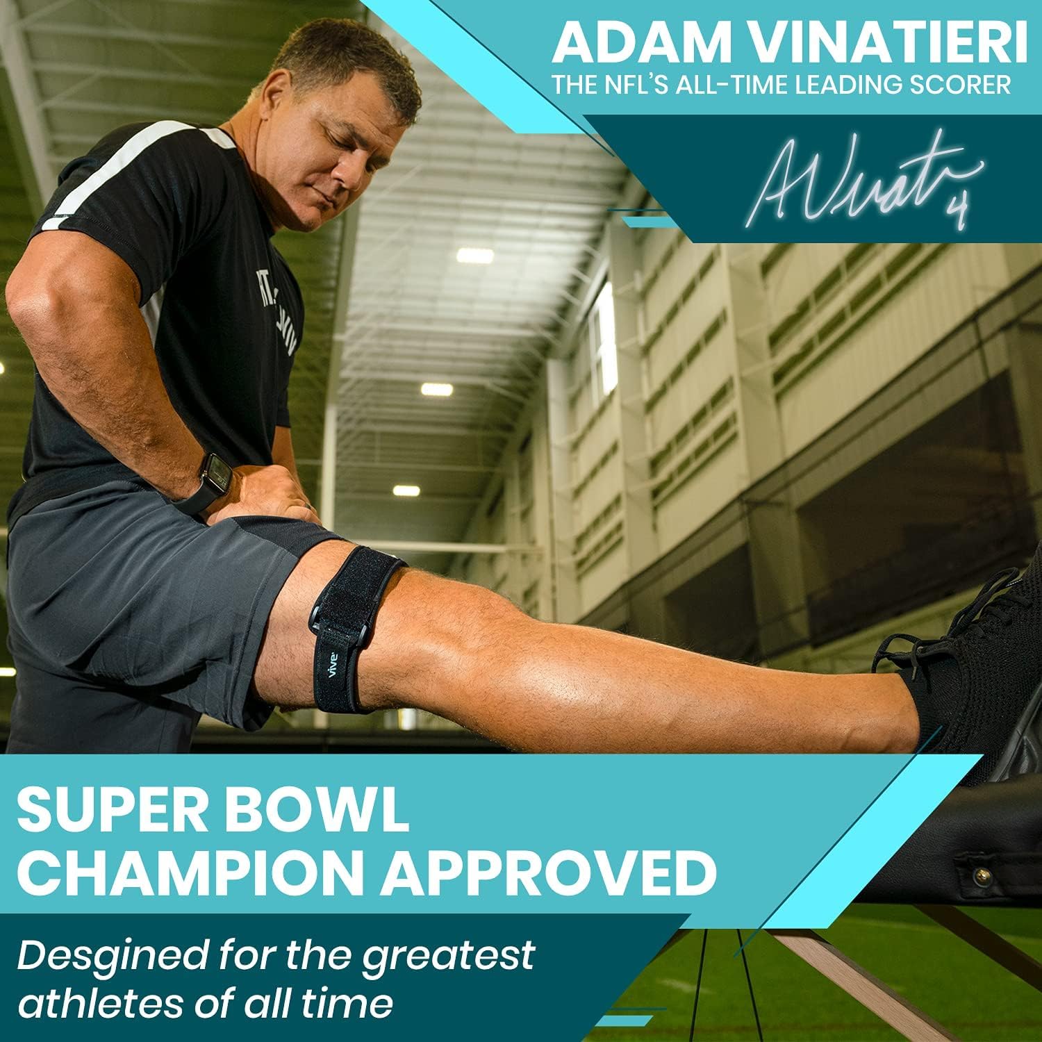 Buy now Vive IT Band Strap - Iliotibial Band Compression Wrap - Outside of Knee Pain, Hip, Thigh & ITB Syndrome Support - Neoprene Brace for Running and Exercise - Athletic Stabilizer for Men, Women at indiglob india
